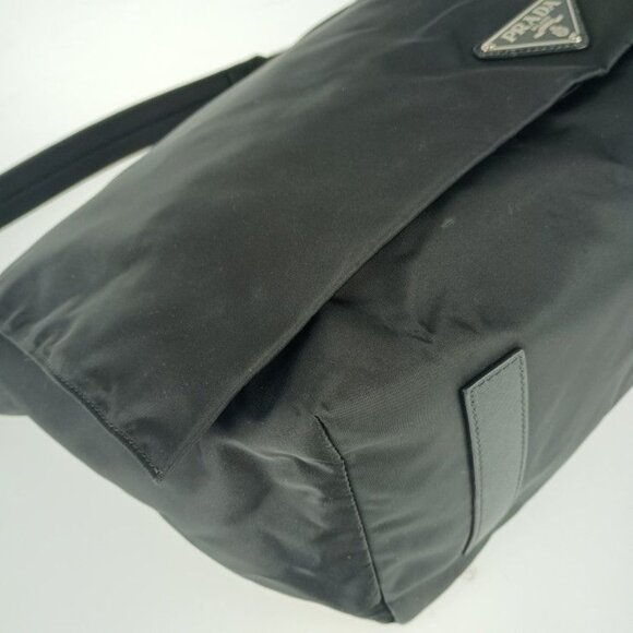 Prada Shoulder Bag Messenger Bag 2 Vd013 Black Nylon Leather Flap - Picture 5 of 10